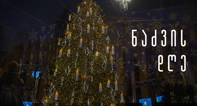 აქცია თბილისი მერია კახა კალაძე ნაძვის ხის ანთება პროტესტი 